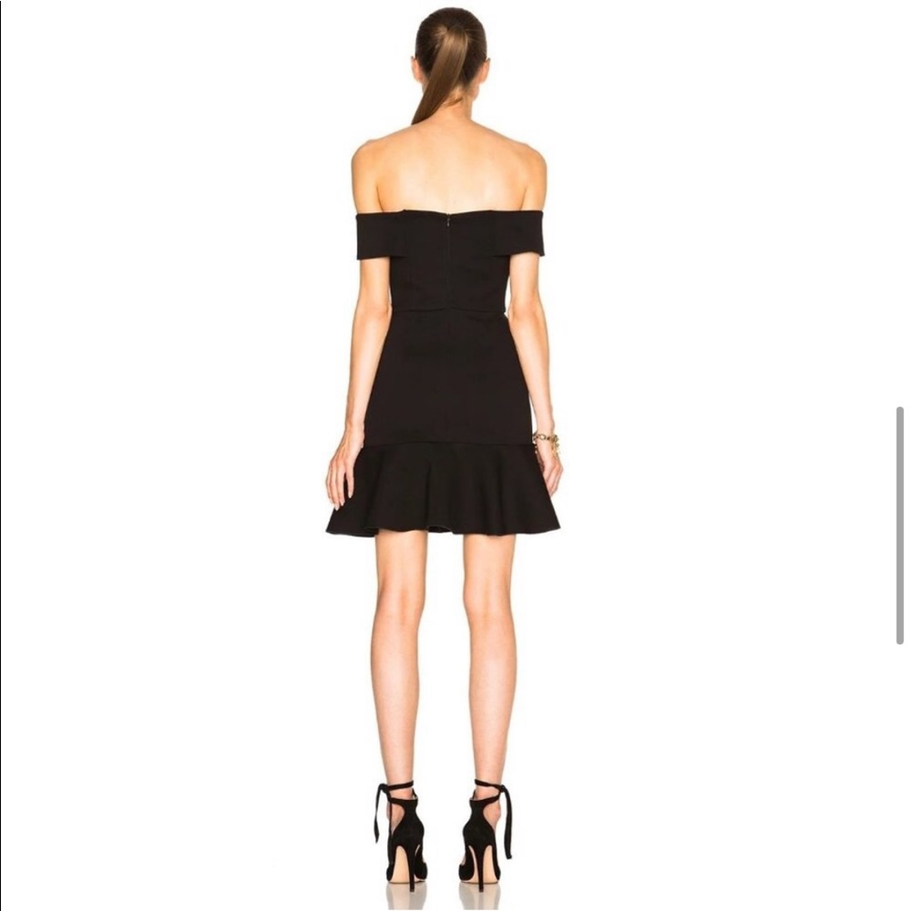 N/Nicholas Off Shoulder Ponte Mini Black Dress 2 - Picture 7 of 16